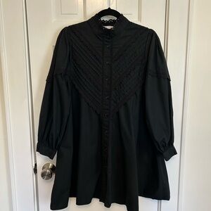 Zara Black Lace Accent Top